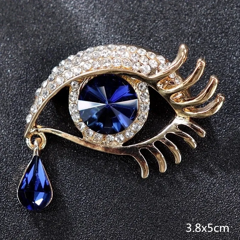 Retro Letter Moon Flower Alloy Inlay Artificial Gemstones Women's Brooches