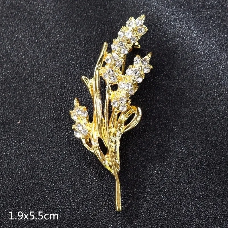 Retro Letter Moon Flower Alloy Inlay Artificial Gemstones Women's Brooches