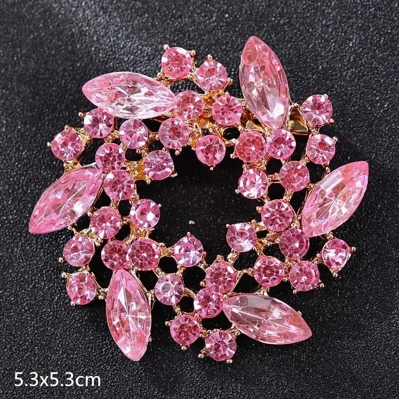 Retro Letter Moon Flower Alloy Inlay Artificial Gemstones Women's Brooches