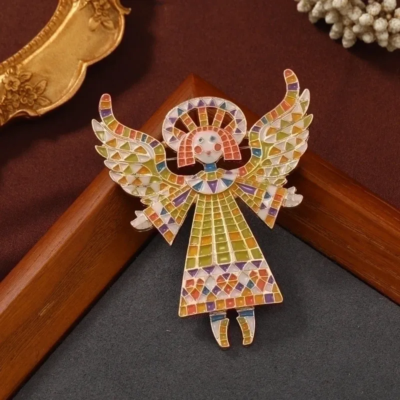 Retro Pin Angel Alloy Enamel Women'S Brooches