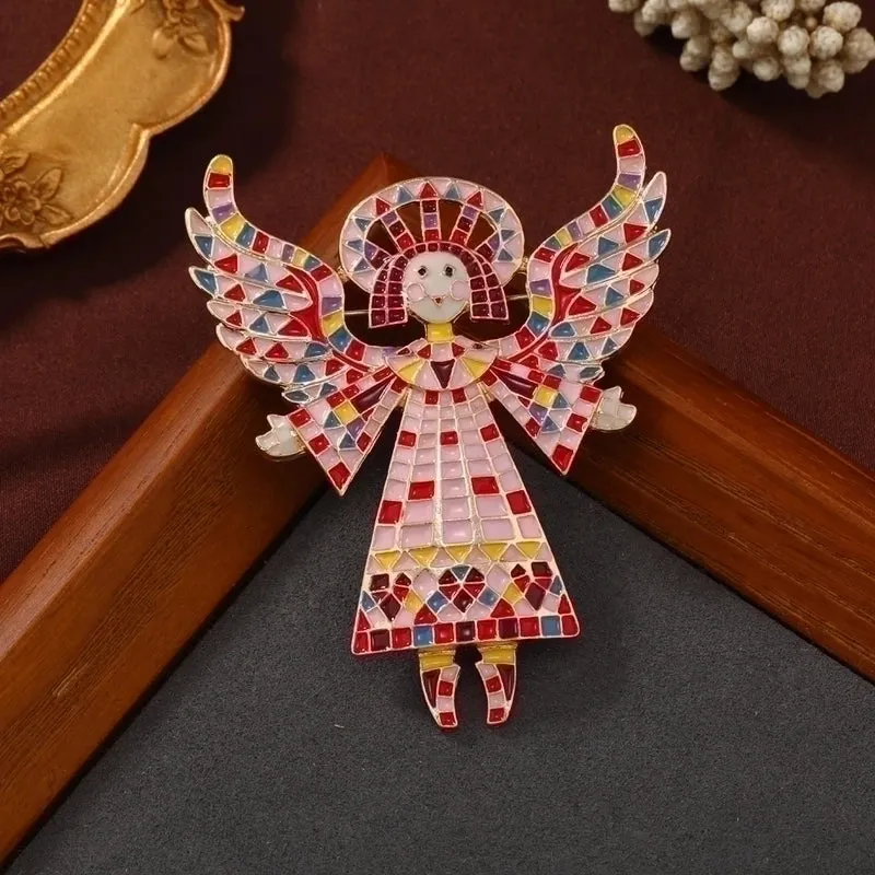 Retro Pin Angel Alloy Enamel Women'S Brooches