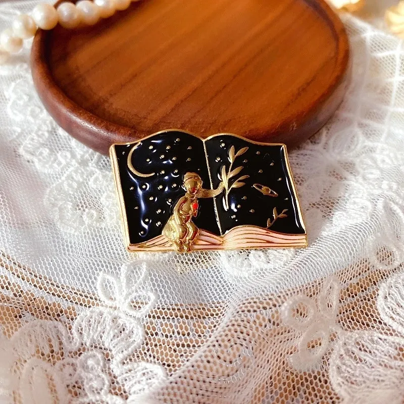Retro Pin Cartoon Character Alloy Enamel Inlaid Gold Unisex Brooches