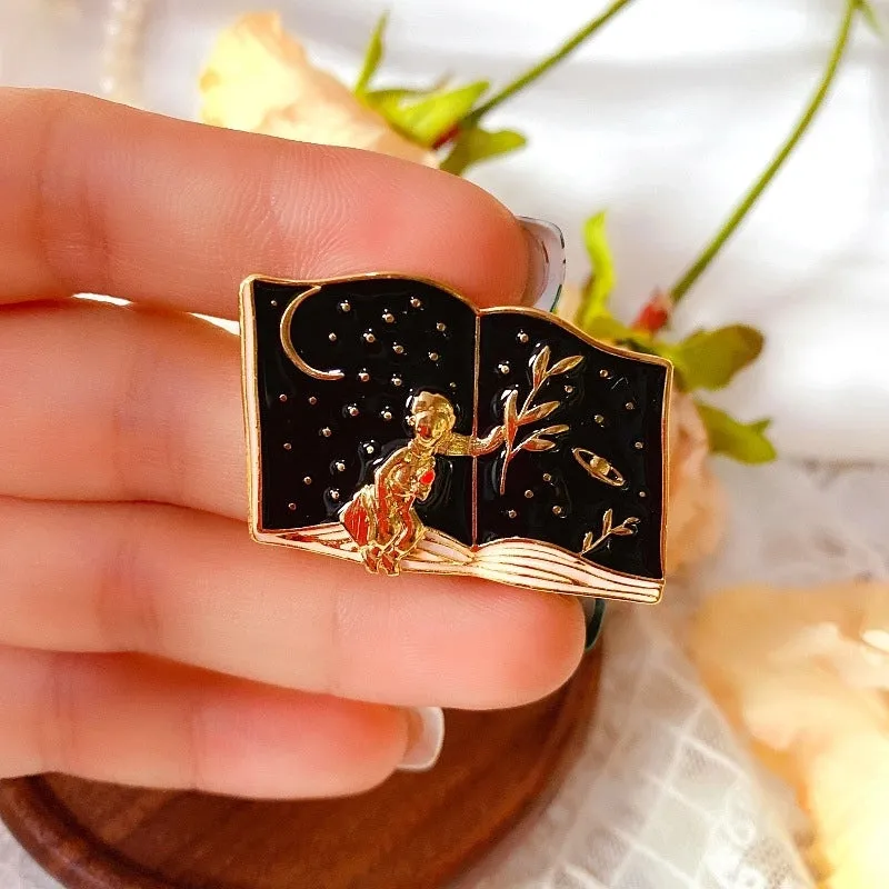 Retro Pin Cartoon Character Alloy Enamel Inlaid Gold Unisex Brooches