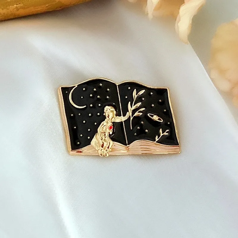 Retro Pin Cartoon Character Alloy Enamel Inlaid Gold Unisex Brooches