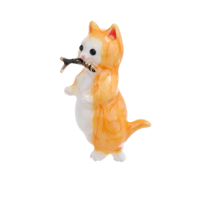 Retro Pin Cat Alloy Enamel Unisex Brooches