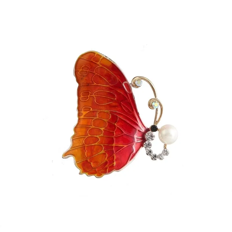 Retro Pin Insect Butterfly Rhinestone Unisex Brooches