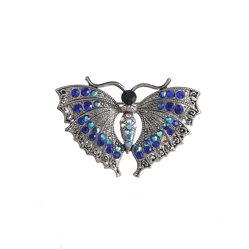 Retro Pin Insect Butterfly Rhinestone Unisex Brooches