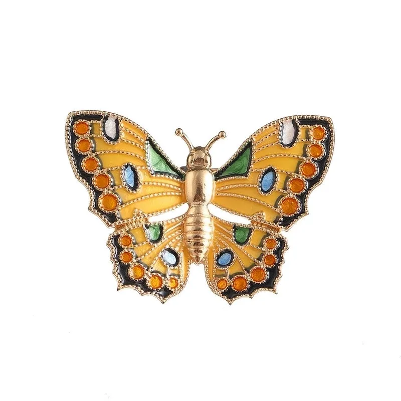 Retro Pin Insect Butterfly Rhinestone Unisex Brooches