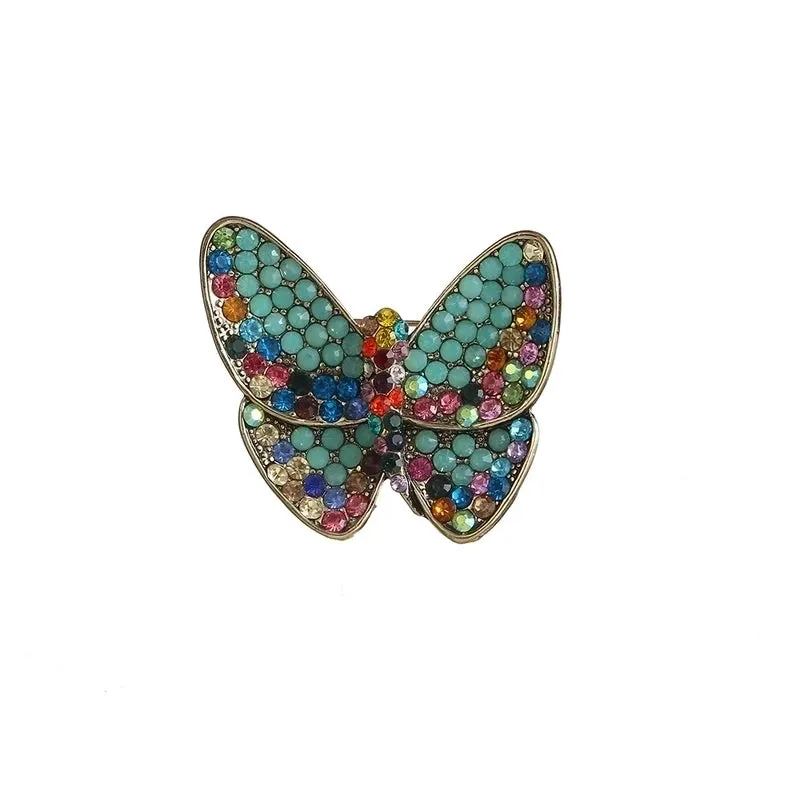Retro Pin Insect Butterfly Rhinestone Unisex Brooches