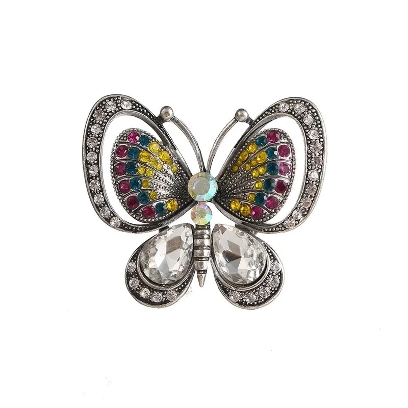 Retro Pin Insect Butterfly Rhinestone Unisex Brooches