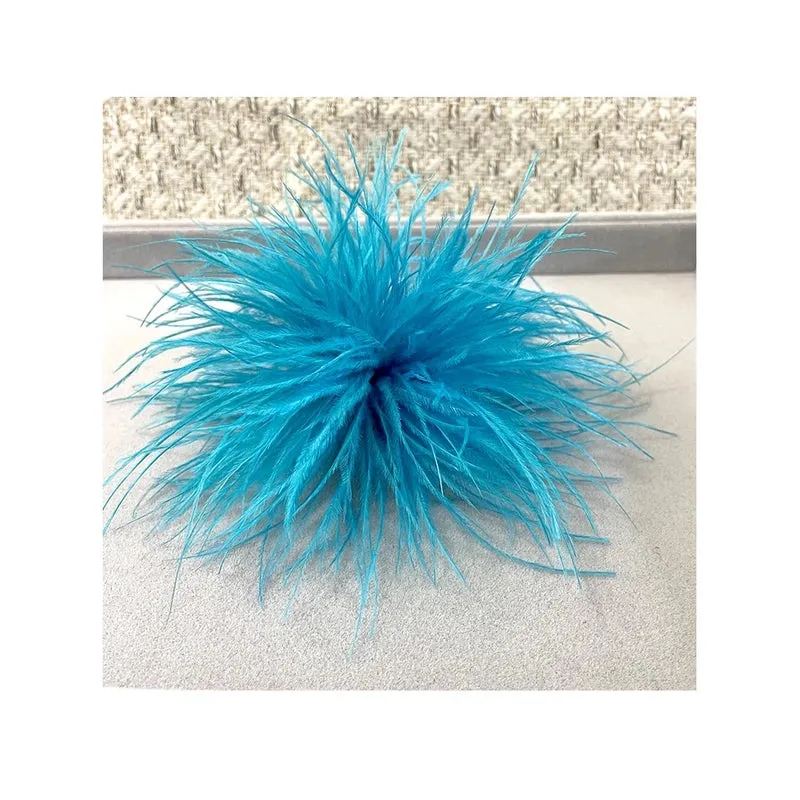 Retro Pin Solid Color Ostrich Hair Women's Brooches