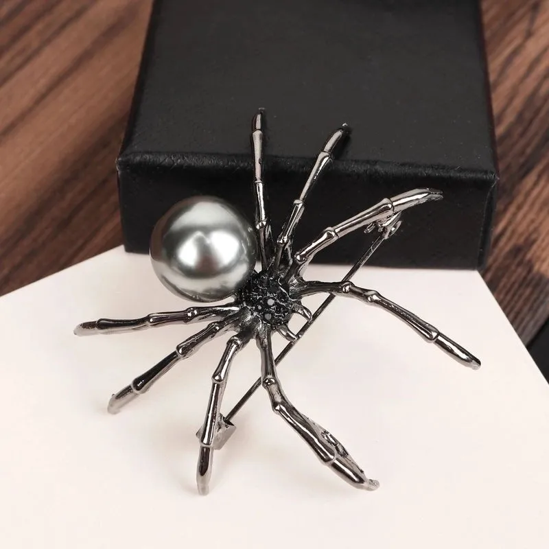 Retro Pin Spider Imitation Pearl Alloy Unisex Brooches