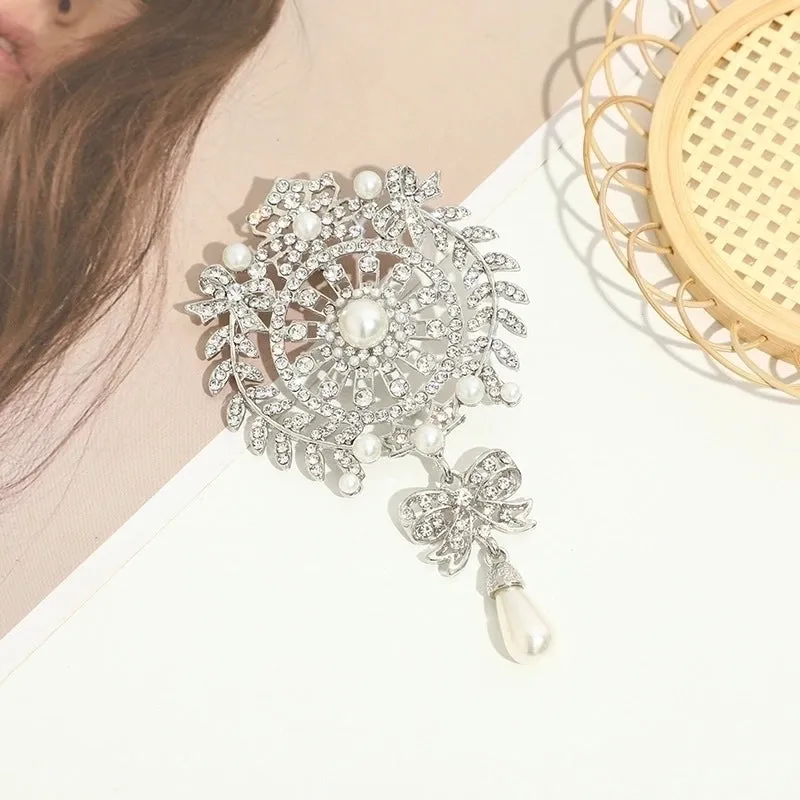 Retro Pin Water Droplets Alloy Rhinestones Women'S Brooches