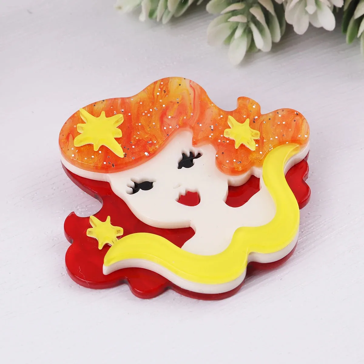 Retro Star Acrylic Brooch