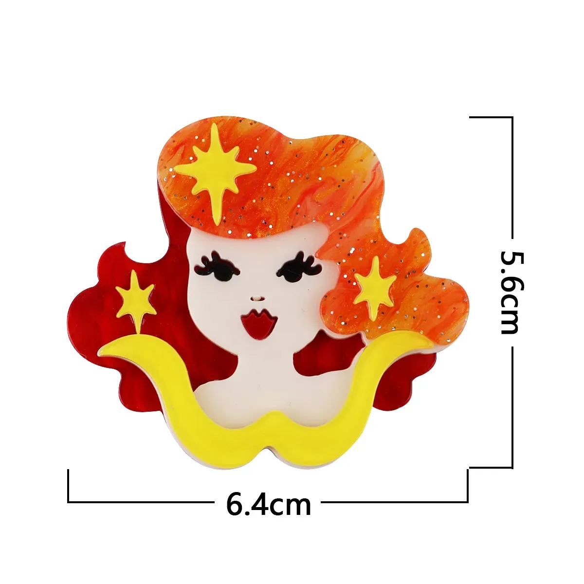 Retro Star Acrylic Brooch