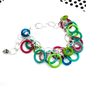 Rings Around the World Bracelet – Vintage Lucite & Antique Glass Edition