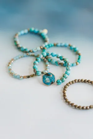 Rio Bloom Bracelet Set - Blue