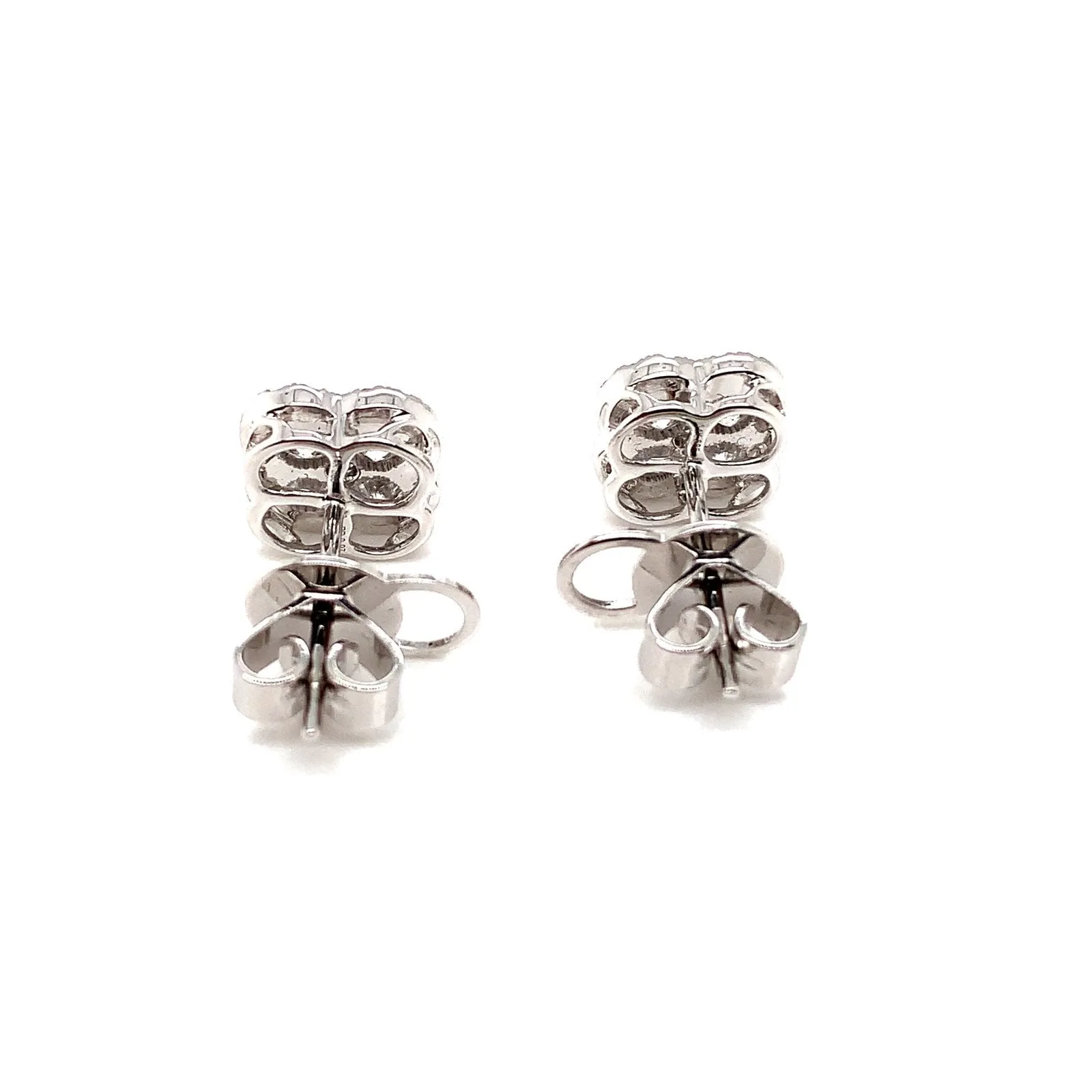 Round Brilliant Cut Diamond Clover Earrings