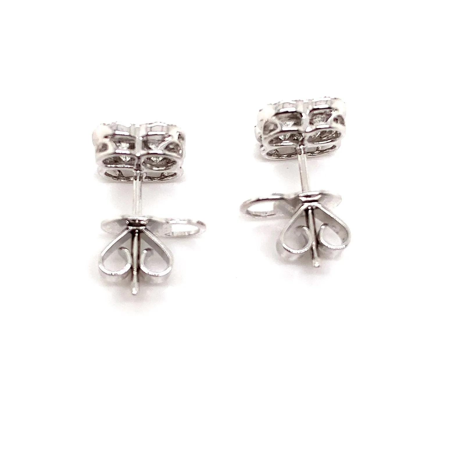Round Brilliant Cut Diamond Clover Earrings
