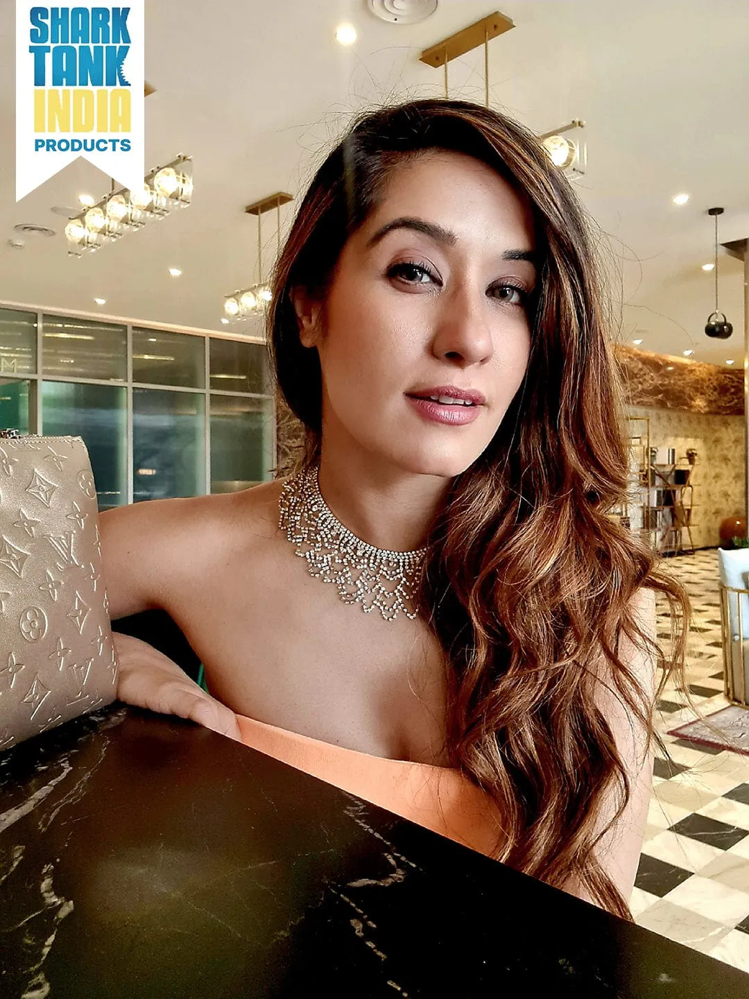 Rubans Gold Toned Handcrafted Zircon Stone Necklace