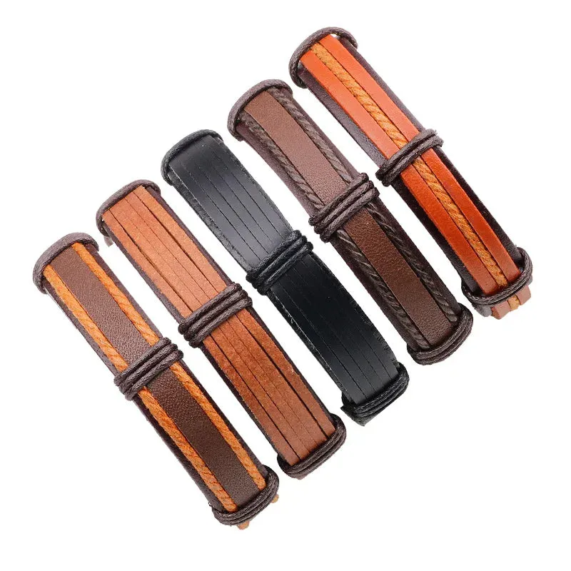 Rugged Reggae Wrap Bracelets for Men