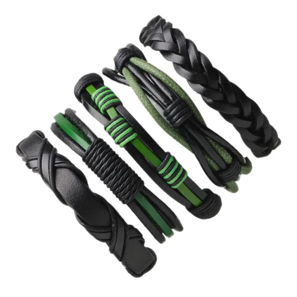Rugged Reggae Wrap Bracelets for Men