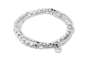 Sabal Major Silver Nugget Stretchy Bracelet Set