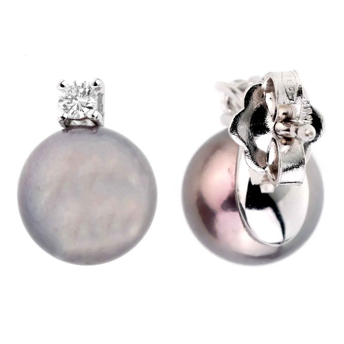 Salvini Pearl Diamond 18k White Gold Earrings