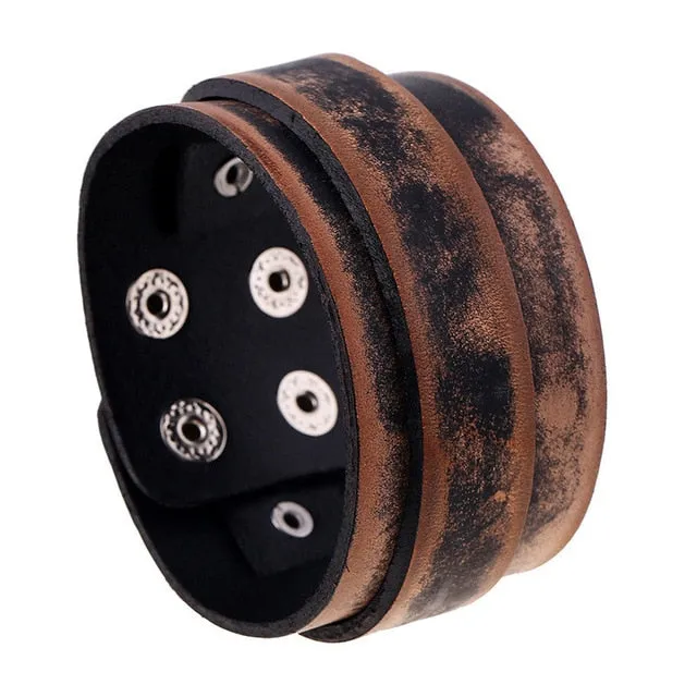 Save Ocean Animals Jewelry | Boho Leather Cuff Bracelet 26 Styles