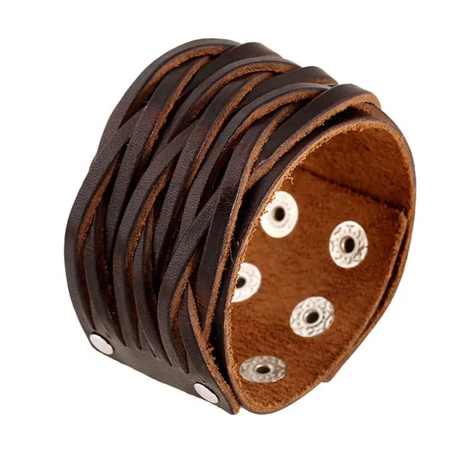 Save Ocean Animals Jewelry | Boho Leather Cuff Bracelet 26 Styles