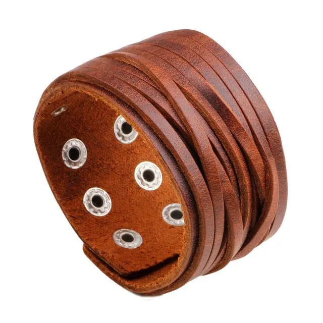Save Ocean Animals Jewelry | Boho Leather Cuff Bracelet 26 Styles