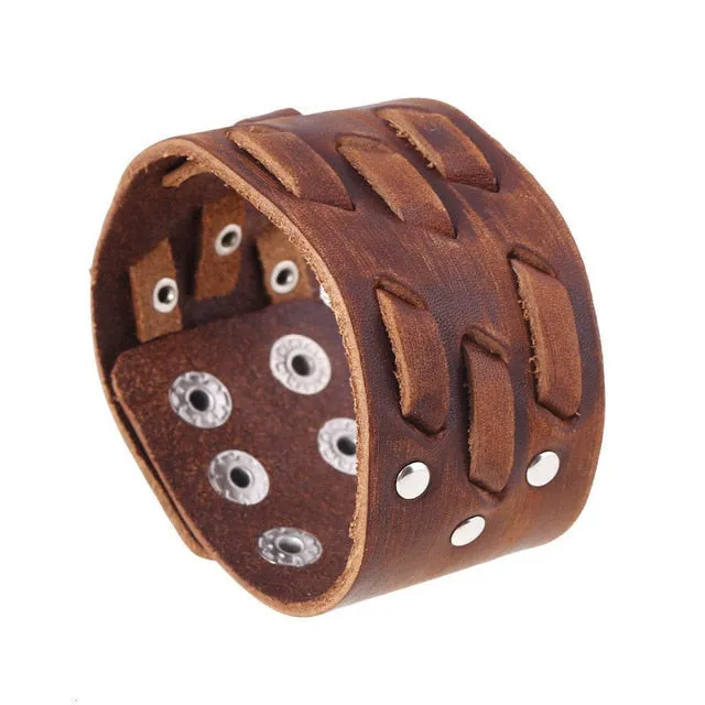 Save Ocean Animals Jewelry | Boho Leather Cuff Bracelet 26 Styles