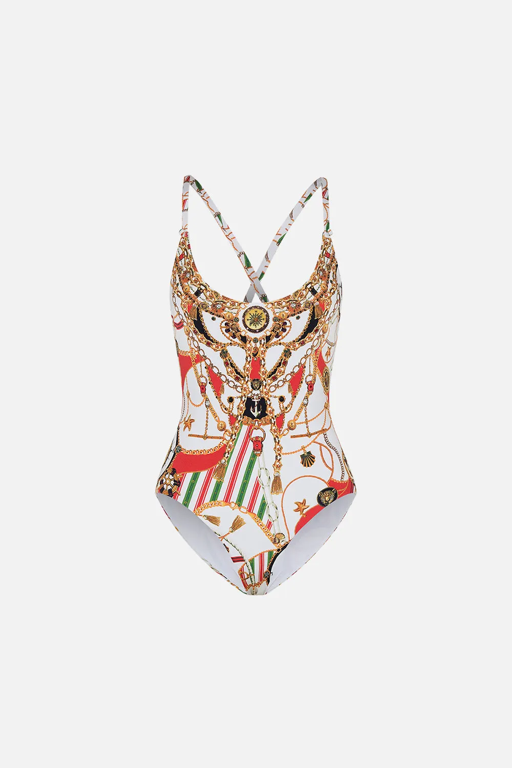 SCOOP NECK ONE PIECE WITH BUTTONS SALUTI SUMMERTIME