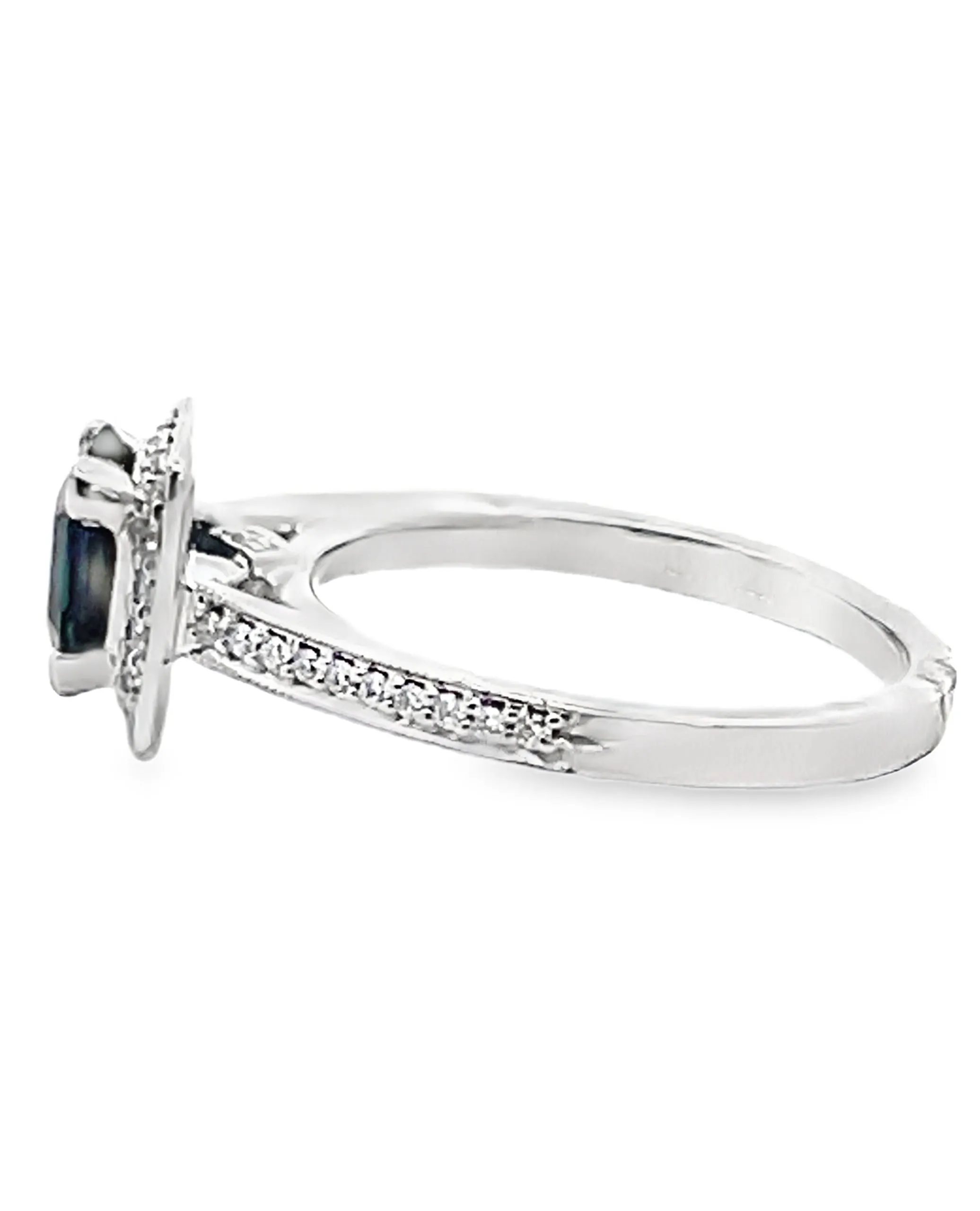 Scott Kay 14K White Gold 'Contemporary' Engagement Ring with Center Sapphire