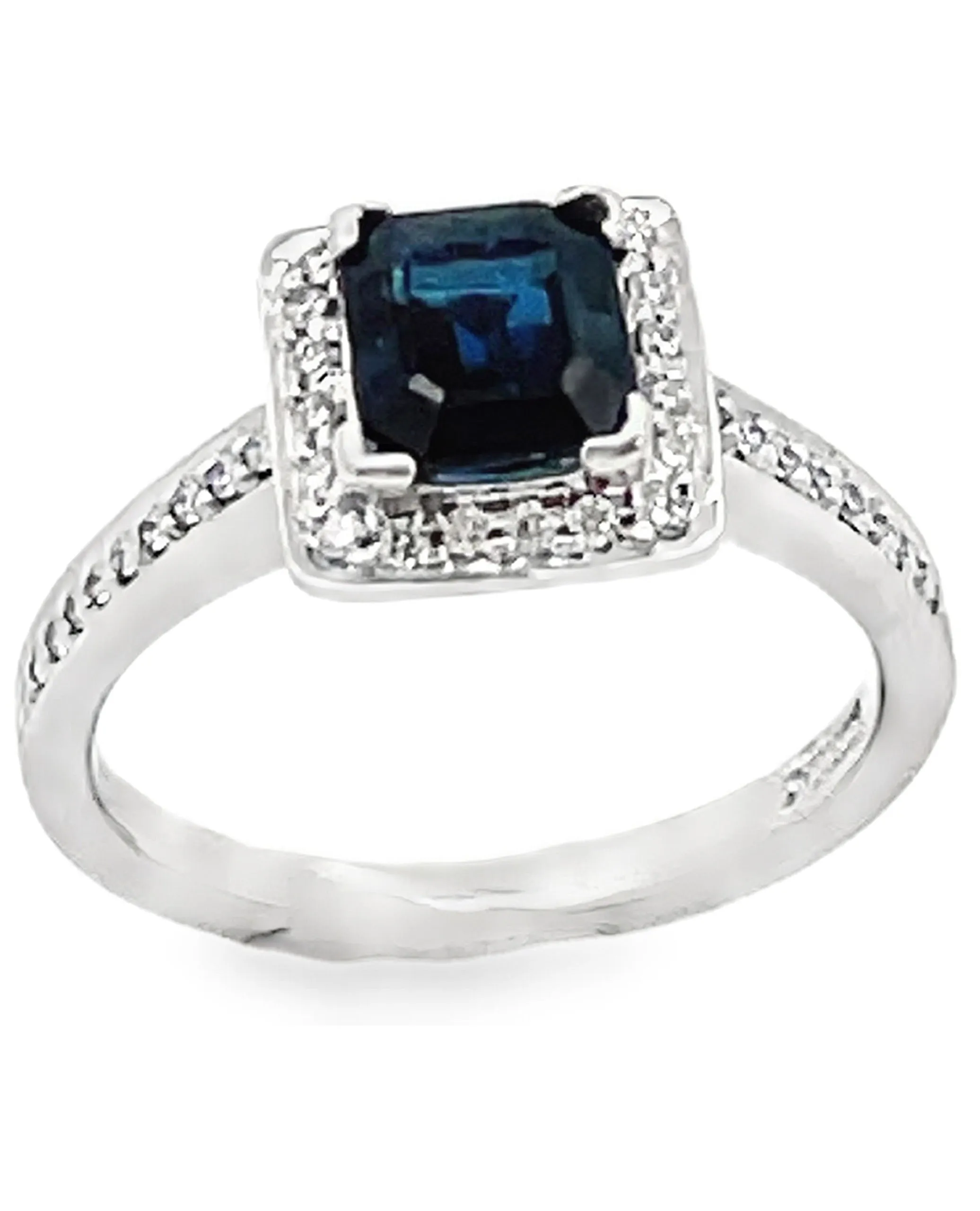 Scott Kay 14K White Gold 'Contemporary' Engagement Ring with Center Sapphire