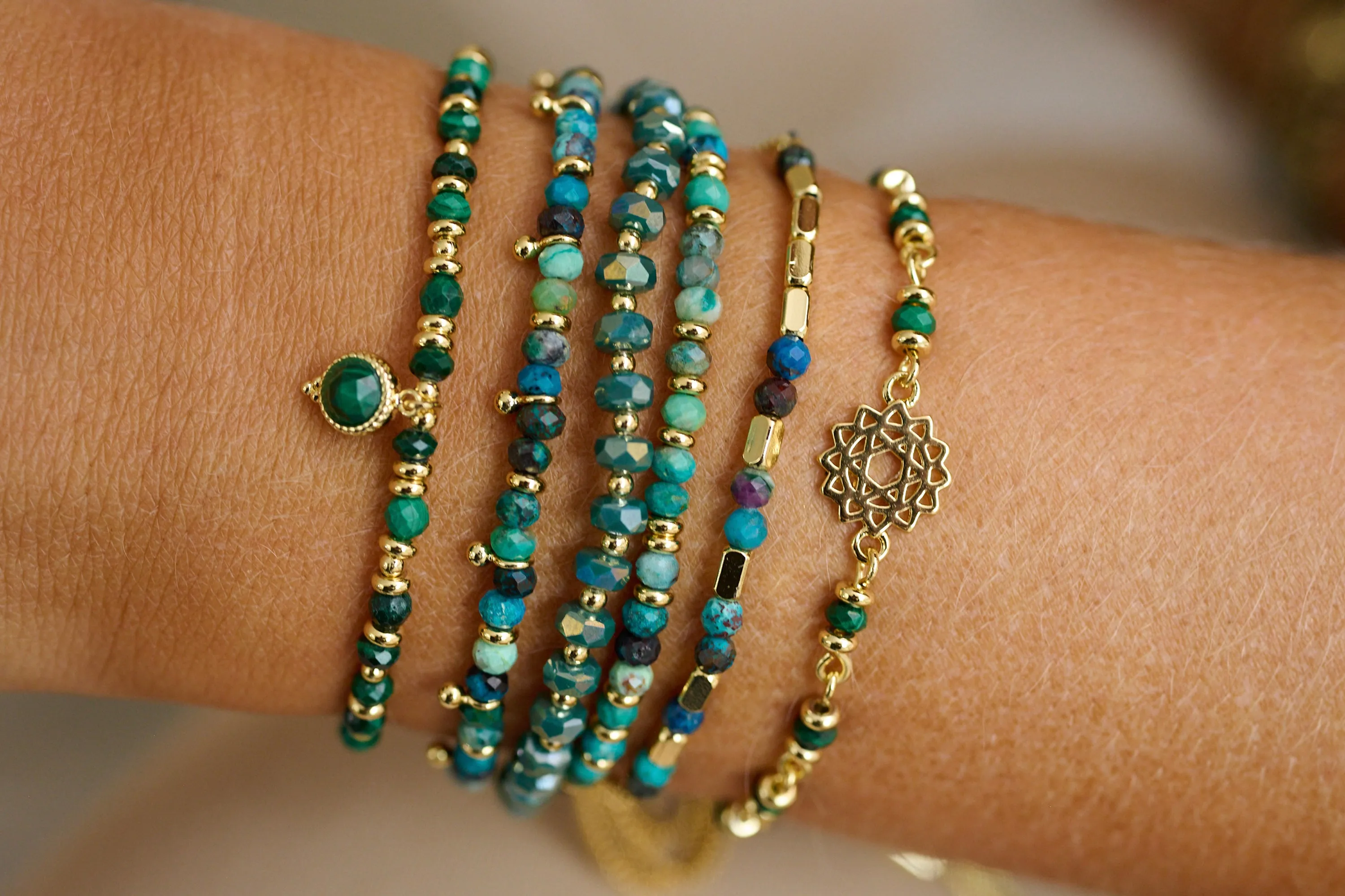 Serenity Azurite Bracelet Stack