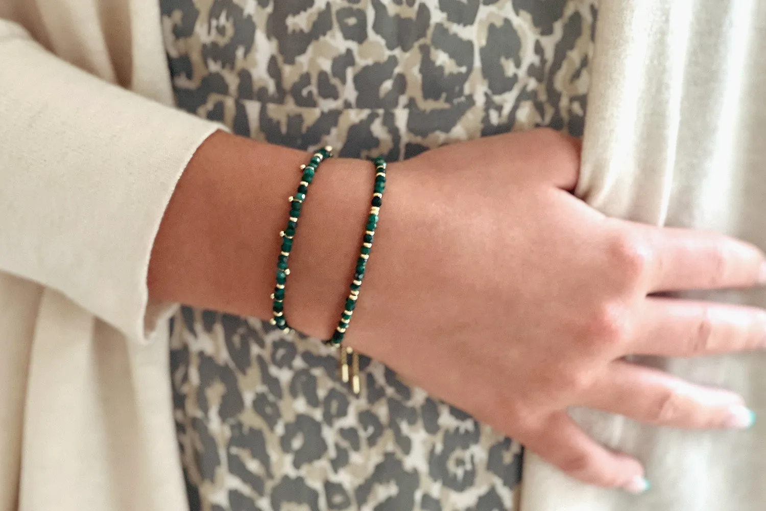 Serenity Malachite Bracelet Stack
