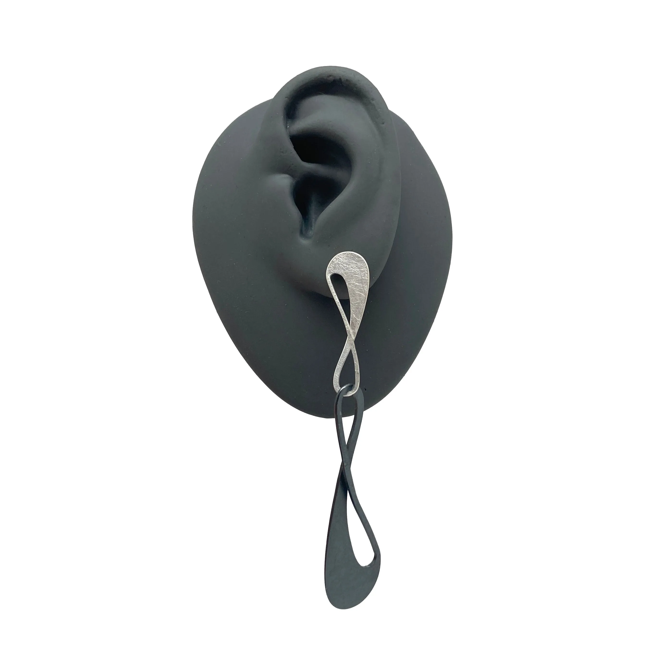 Silver Abstract Wavy Drip Drops