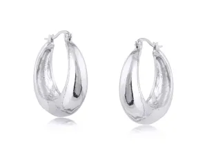 Silver Organic Shape Hoops