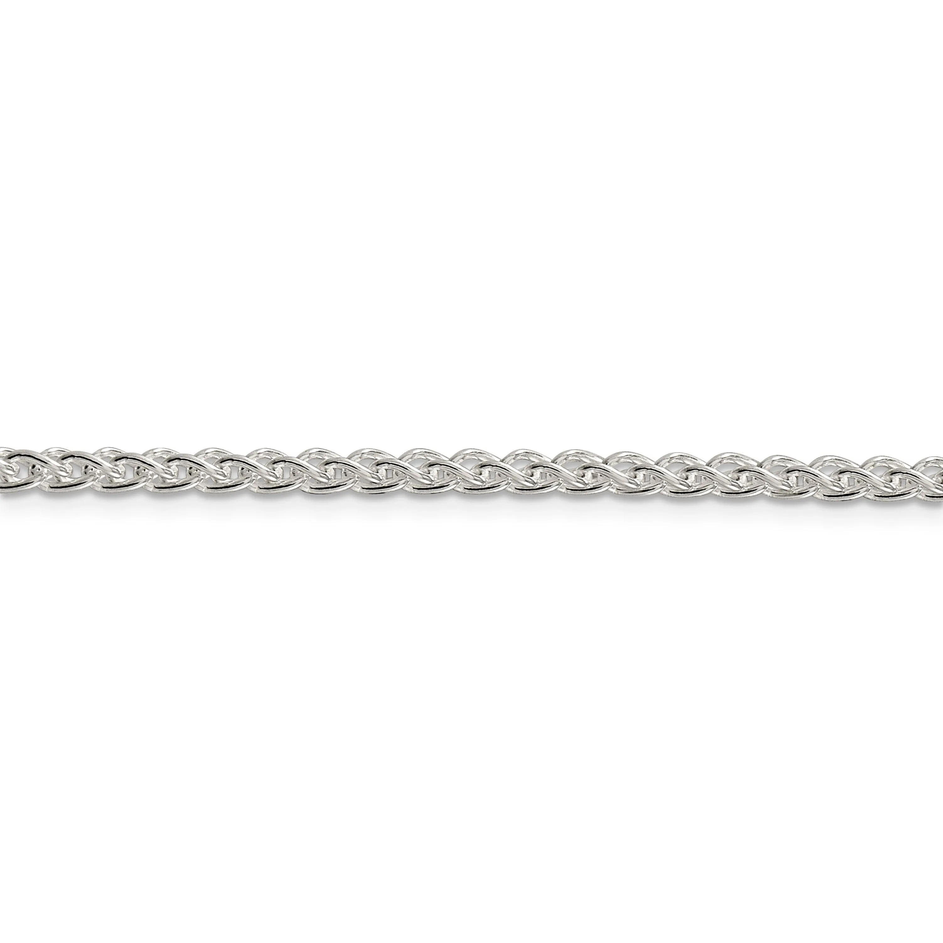 Silver Polished 3.00-mm Solid Round Spiga Chain