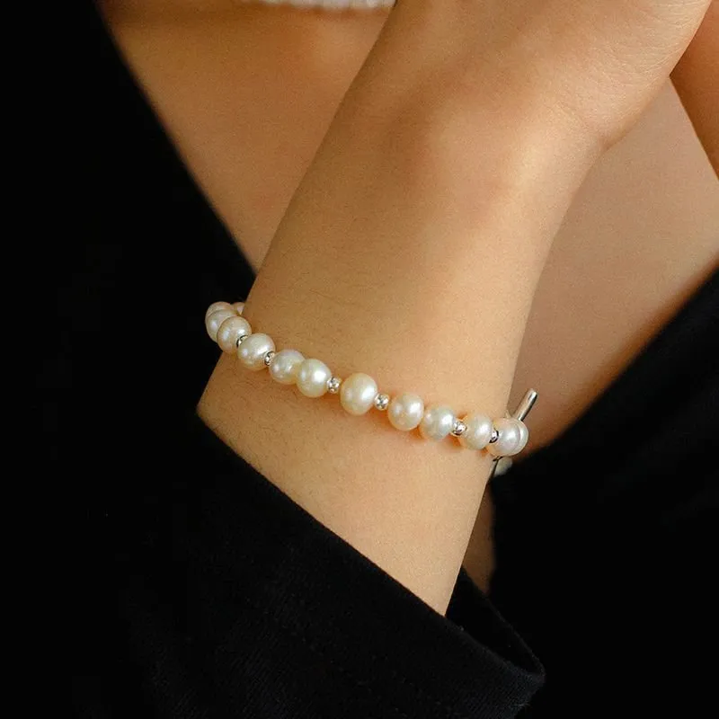 Simple Elegant Ot Pearl Silver Bracelet