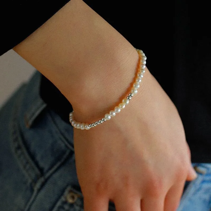 Simple Elegant Ot Pearl Silver Bracelet