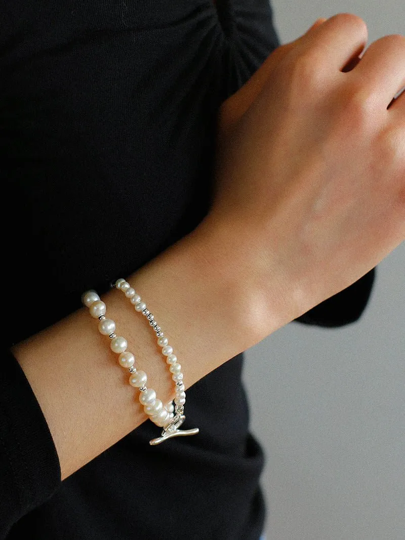 Simple Elegant Ot Pearl Silver Bracelet