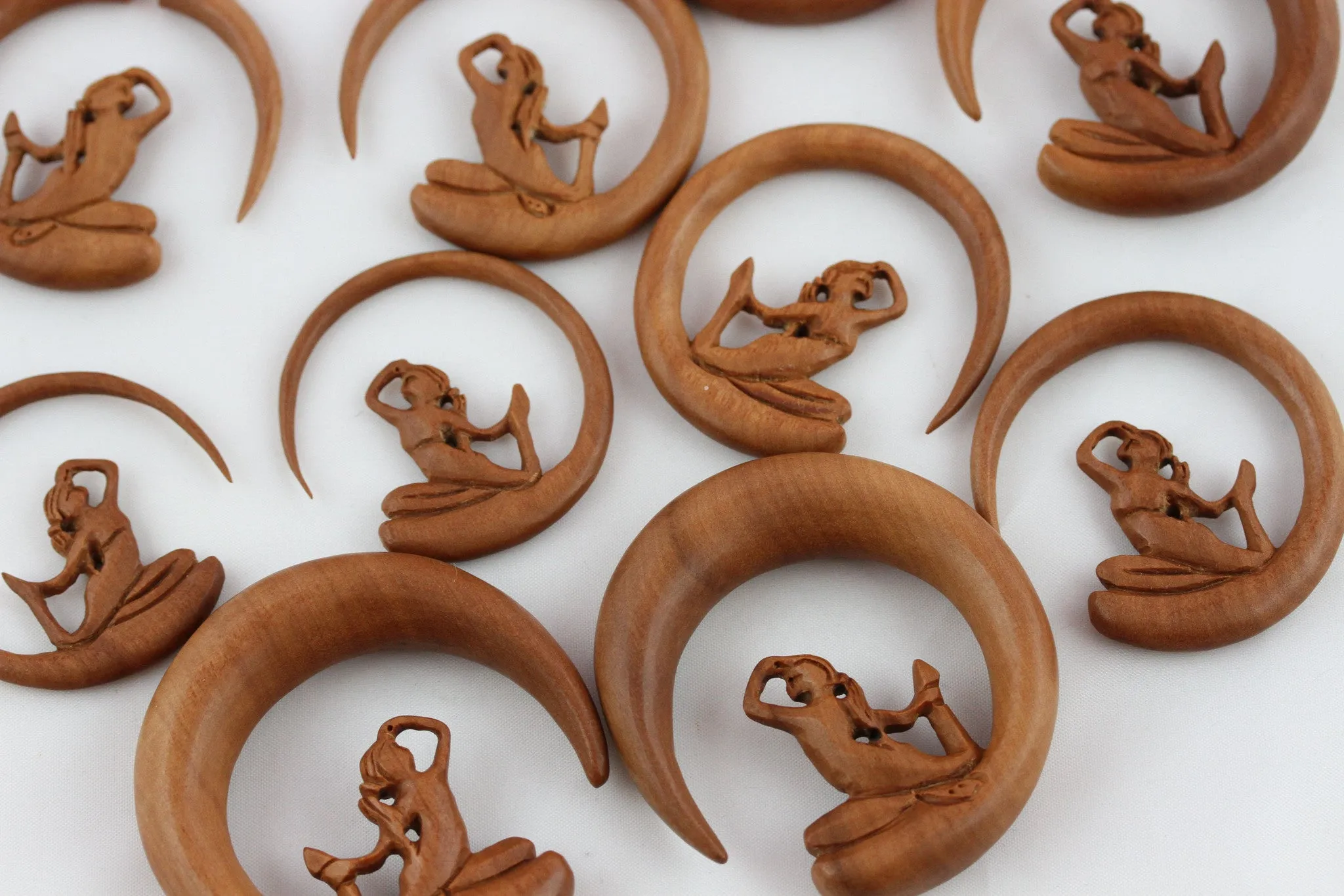 Singing Sirens Wood Stretch Earrings (Pair) - A047