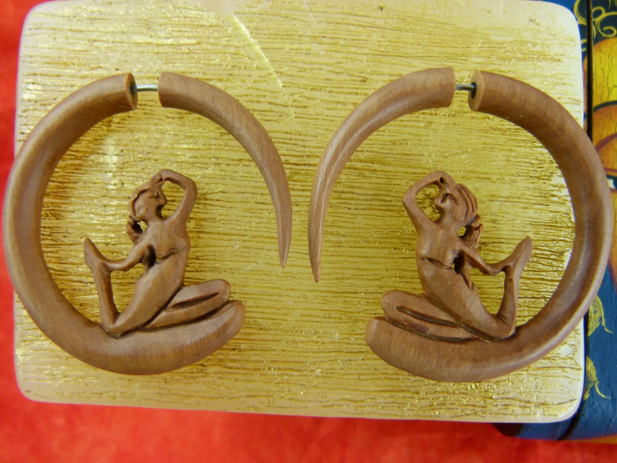Singing Sirens Wood Stretch Earrings (Pair) - A047