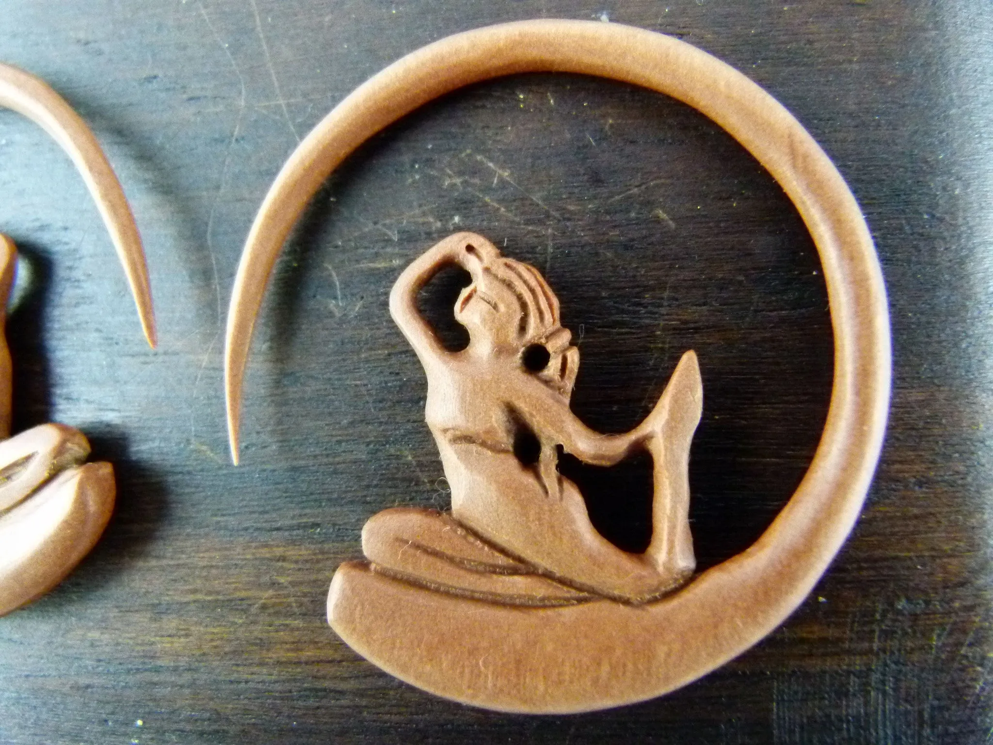 Singing Sirens Wood Stretch Earrings (Pair) - A047
