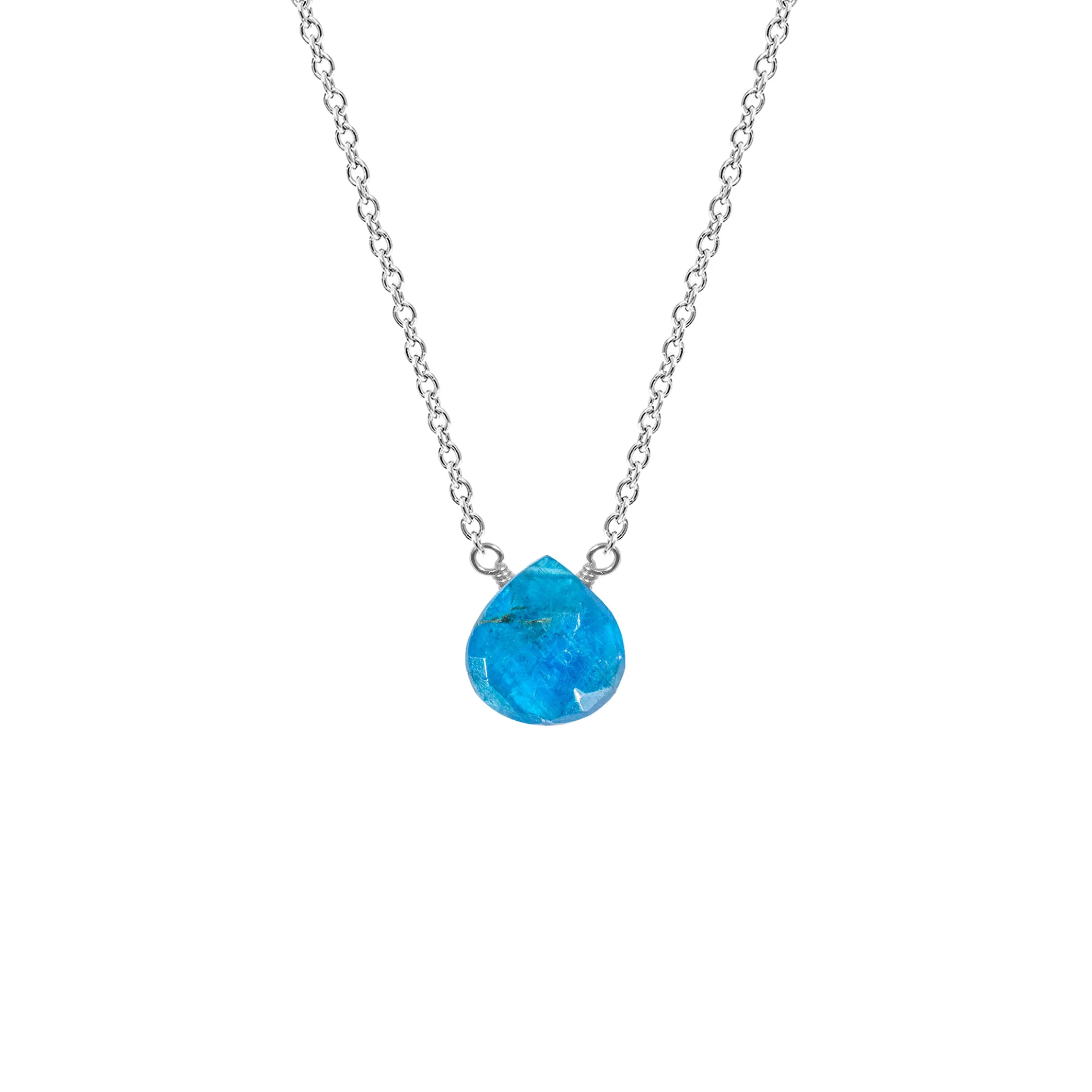 Single Drop Gemstone Necklace (Heart Shape)
