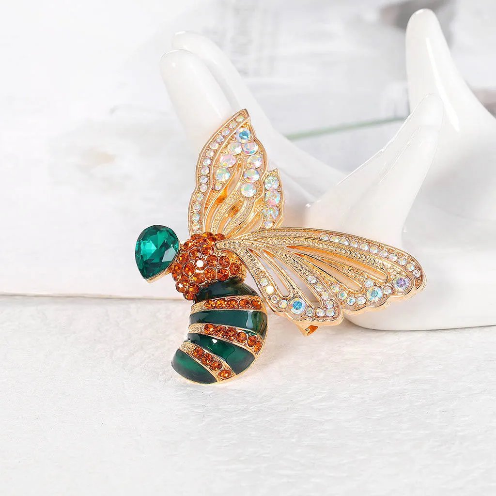 SISSLIA Insect Pearl Corsage Brooches Cardigan Suit Clothing Cute Rhinestone Bee Brooch For Women Accessories