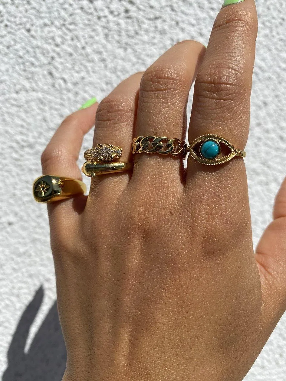 Skyfall Turquoise Evil Eye Ring