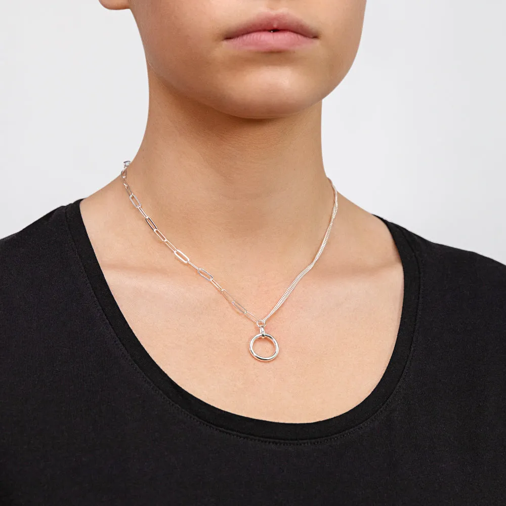 Sterling Silver Circle Of Life Pendnt On 42 3cm Fancy Chain